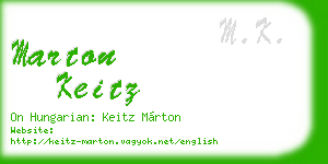 marton keitz business card